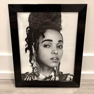Black Framed FKA twigs Portrait Art 8x10